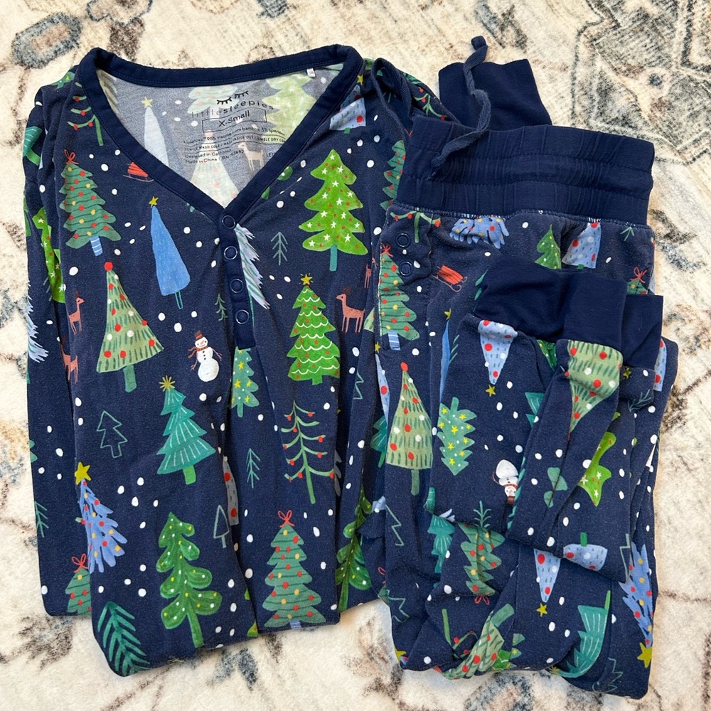 Little Sleepies Blue Trees Mom Set